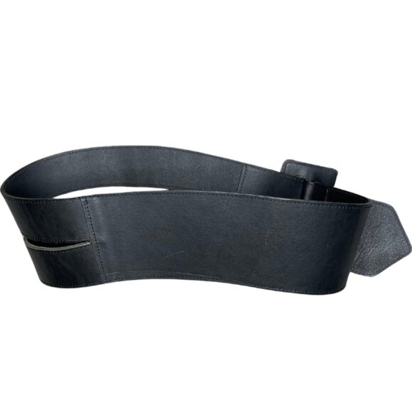 4" Wide High Waist Womens Corset Belt With Whipped Stitching Mattle Buckle Sz L - Picture 2 of 6